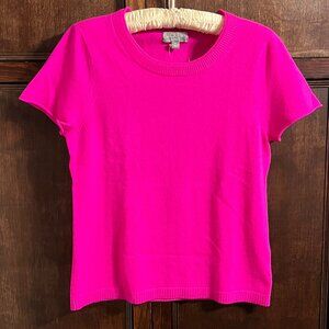 J CREW CASHMERE TEE NEON FUCHSIA SIZE M NWT